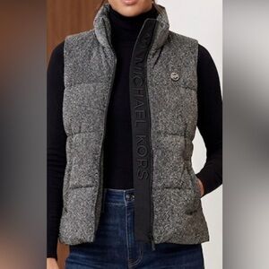 Michael Kors Women's Black with silver sparkle (glitter almost) Puffer Vest.
